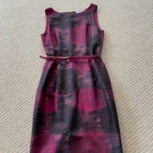 Max Mara belted shift dress purple and black